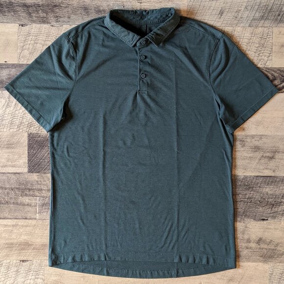 Lululemon Evolution Polo Shirt Green Medium Large - Picture 2 of 6